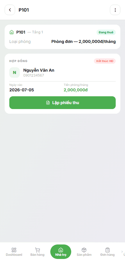 Hướng dẫn thêm người thuê và lập hợp đồng thuê phòng trên LalaPos