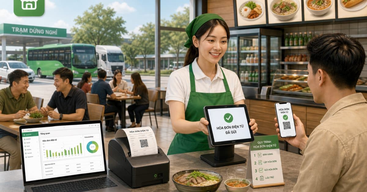 Quy Định Hóa Đơn Điện Tử Cho Căng Tin & Trạm Dừng Nghỉ Theo Luật 2026