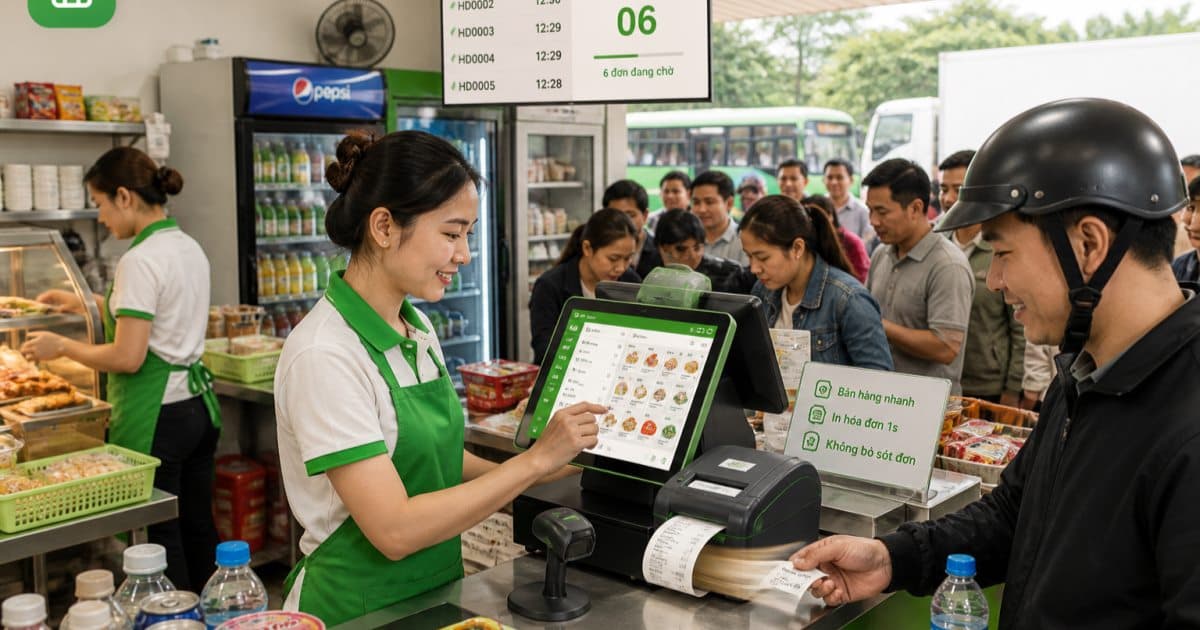 Xử Lý Bán Hàng Dồn Dập Giờ Cao Điểm Cho Trạm Dừng Nghỉ Kèm In Hóa Đơn 1s