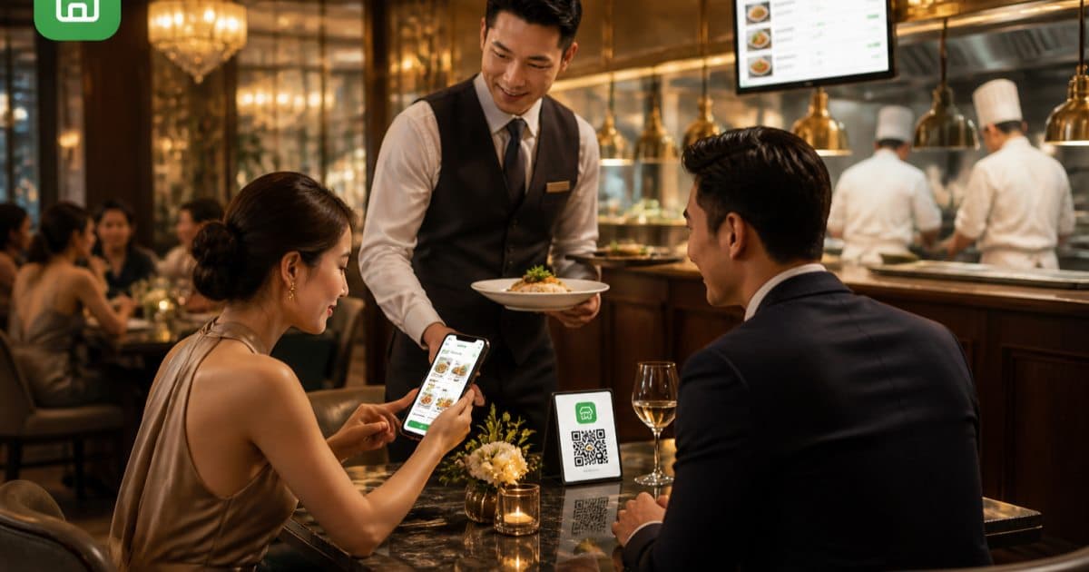Tích Hợp Menu Điện Tử QR Code Gọi Món Tại Bàn Cho Nhà Hàng Sang Trọng