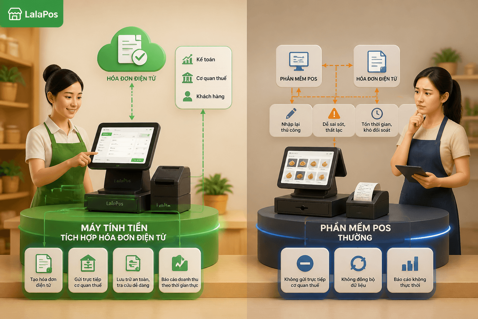 Máy Tính Tiền Tích Hợp Hóa Đơn Điện Tử Khác Gì Phần Mềm POS Bán Hàng Thường?