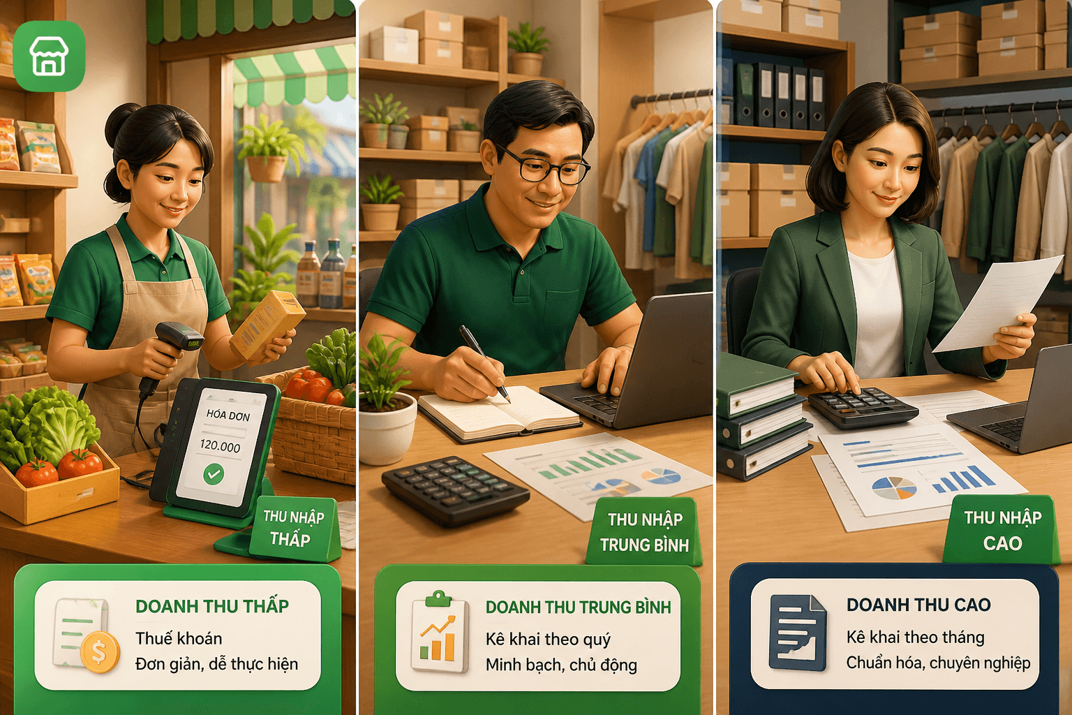 Hộ Kinh Doanh Nhóm 1, 2, 3, 4 - Phân Loại Theo Doanh Thu Và Nghĩa Vụ Thuế